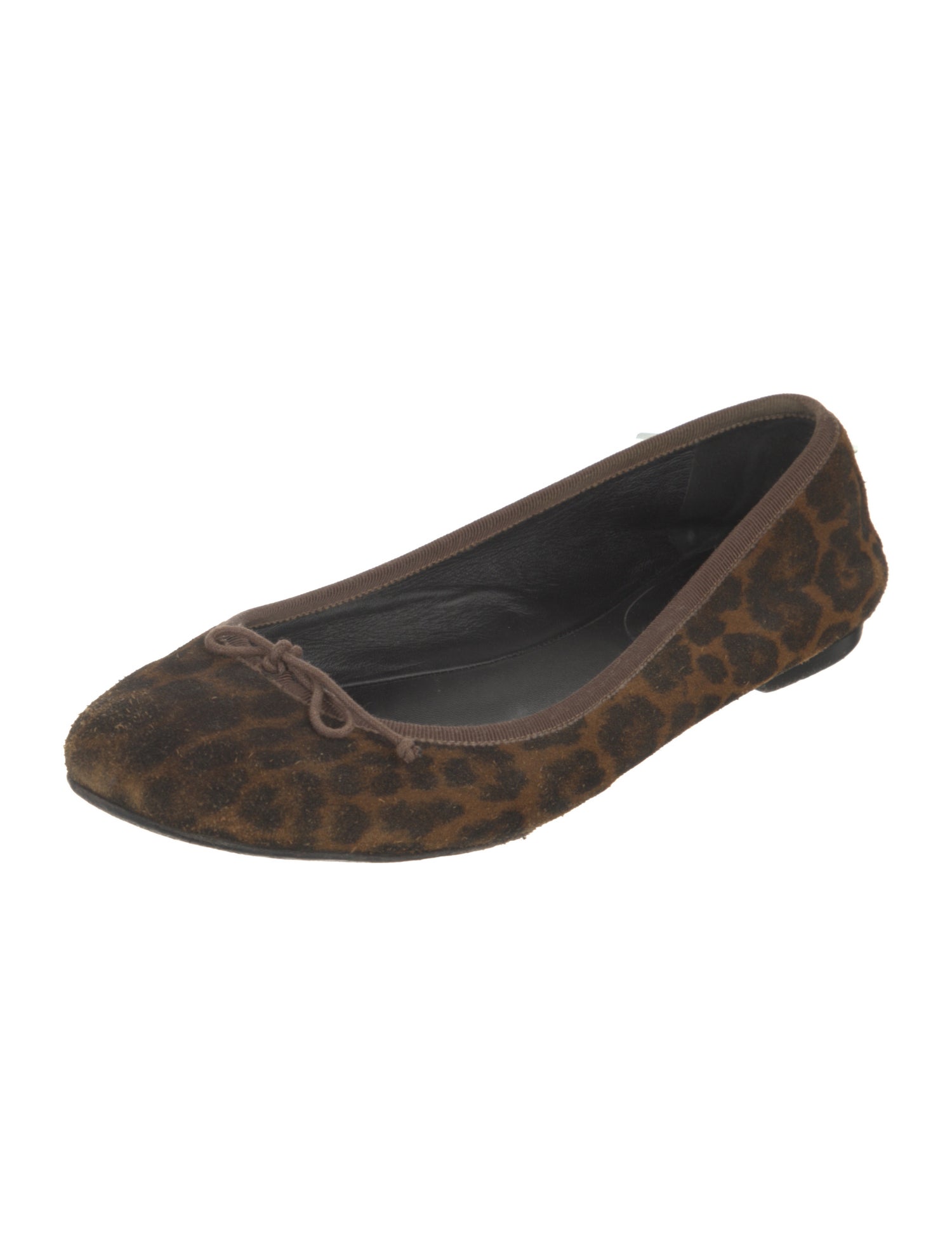 Saint Laurent Suede Animal Print Ballet Flats
