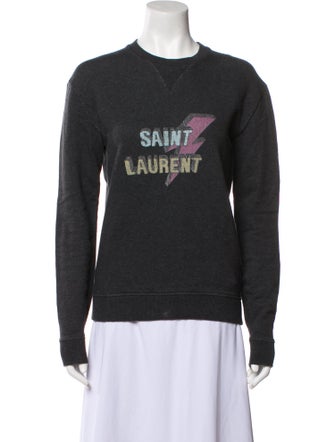 Saint Laurent Graphic Print Crew Neck Sweatshirt