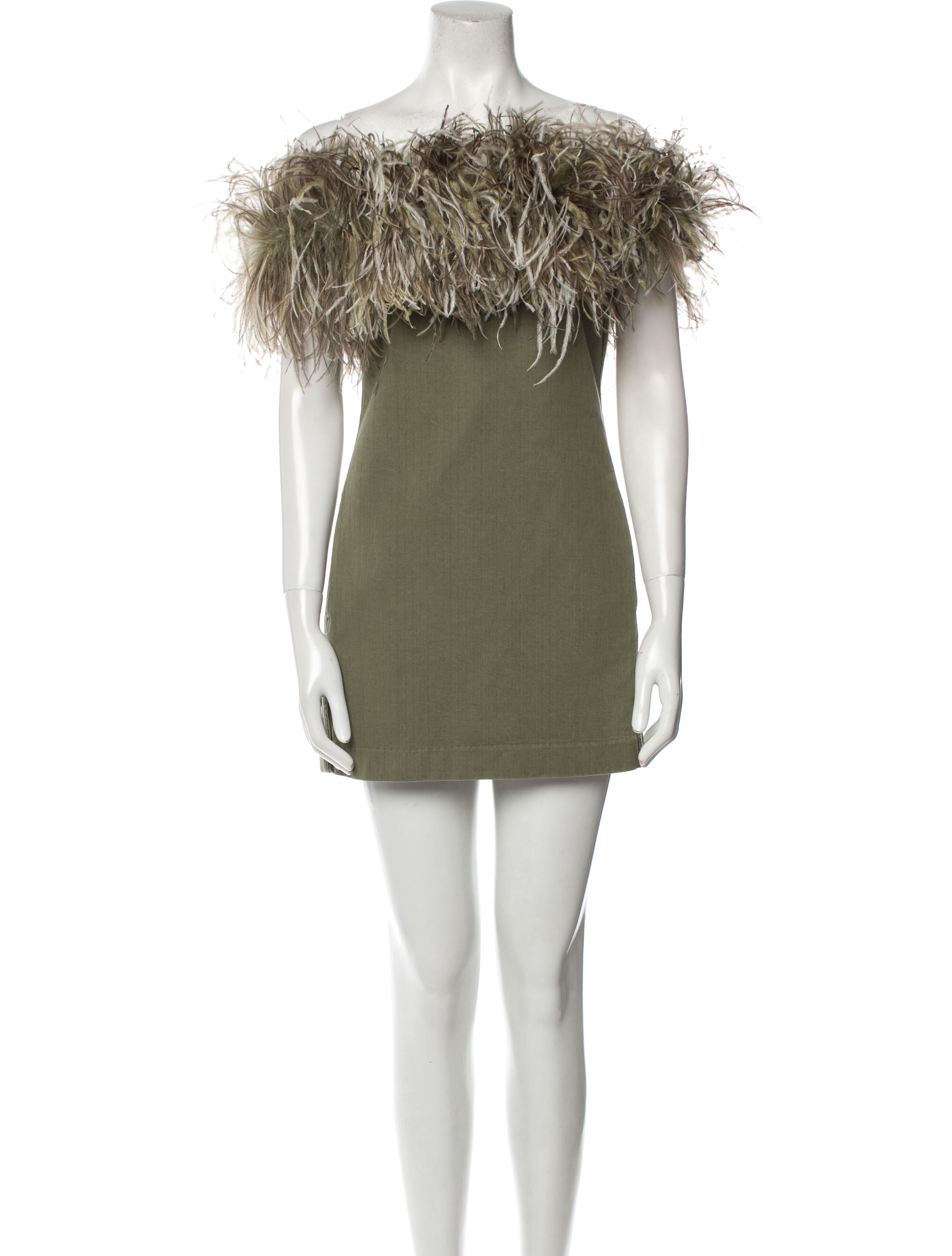 Saint Laurent Off-The-Shoulder Mini Dress w/ Tags