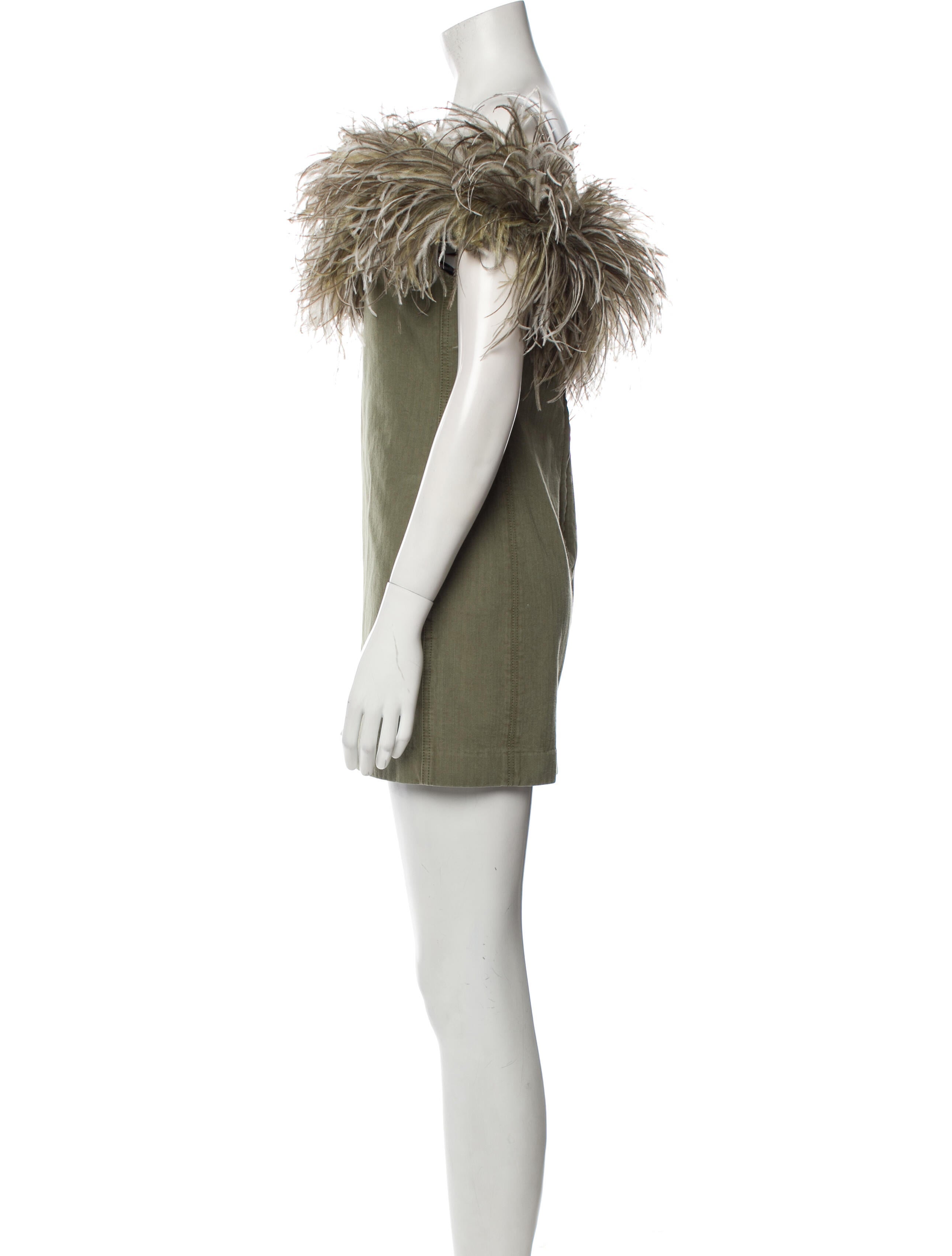 Saint Laurent Off-The-Shoulder Mini Dress w/ Tags