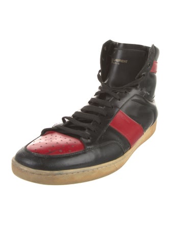 Saint Laurent Leather Colorblock Pattern Sneakers