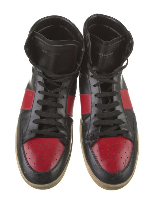 Saint Laurent Leather Colorblock Pattern Sneakers