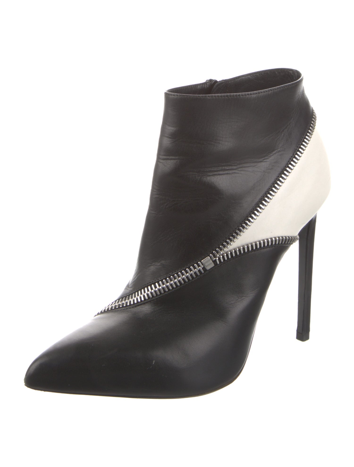 Saint Laurent Leather Colorblock Pattern Boots