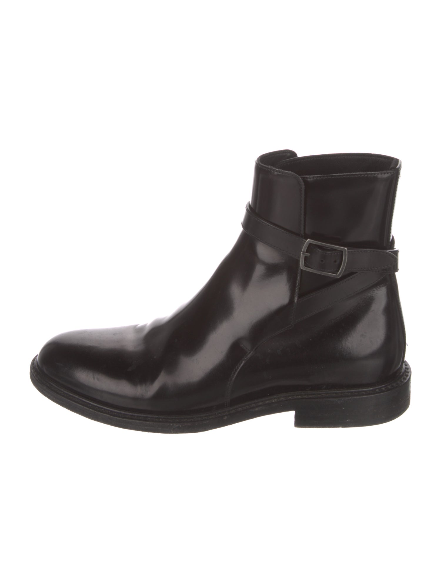 Saint Laurent Patent Leather Combat Boots