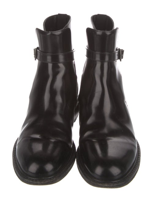Saint Laurent Patent Leather Combat Boots