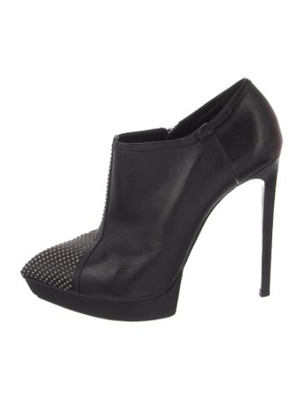 Saint Laurent Leather Studded Accents Boots