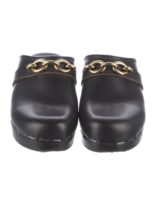 Saint Laurent Leather Chain-Link Accents Mules