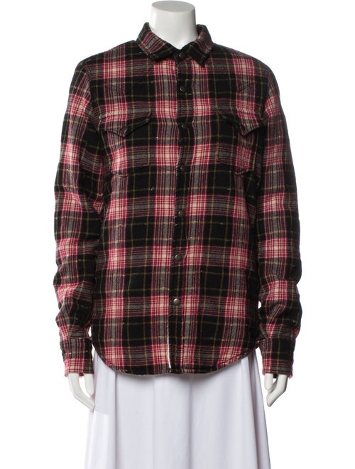 Saint Laurent Virgin Wool Plaid Print Bomber Jacket