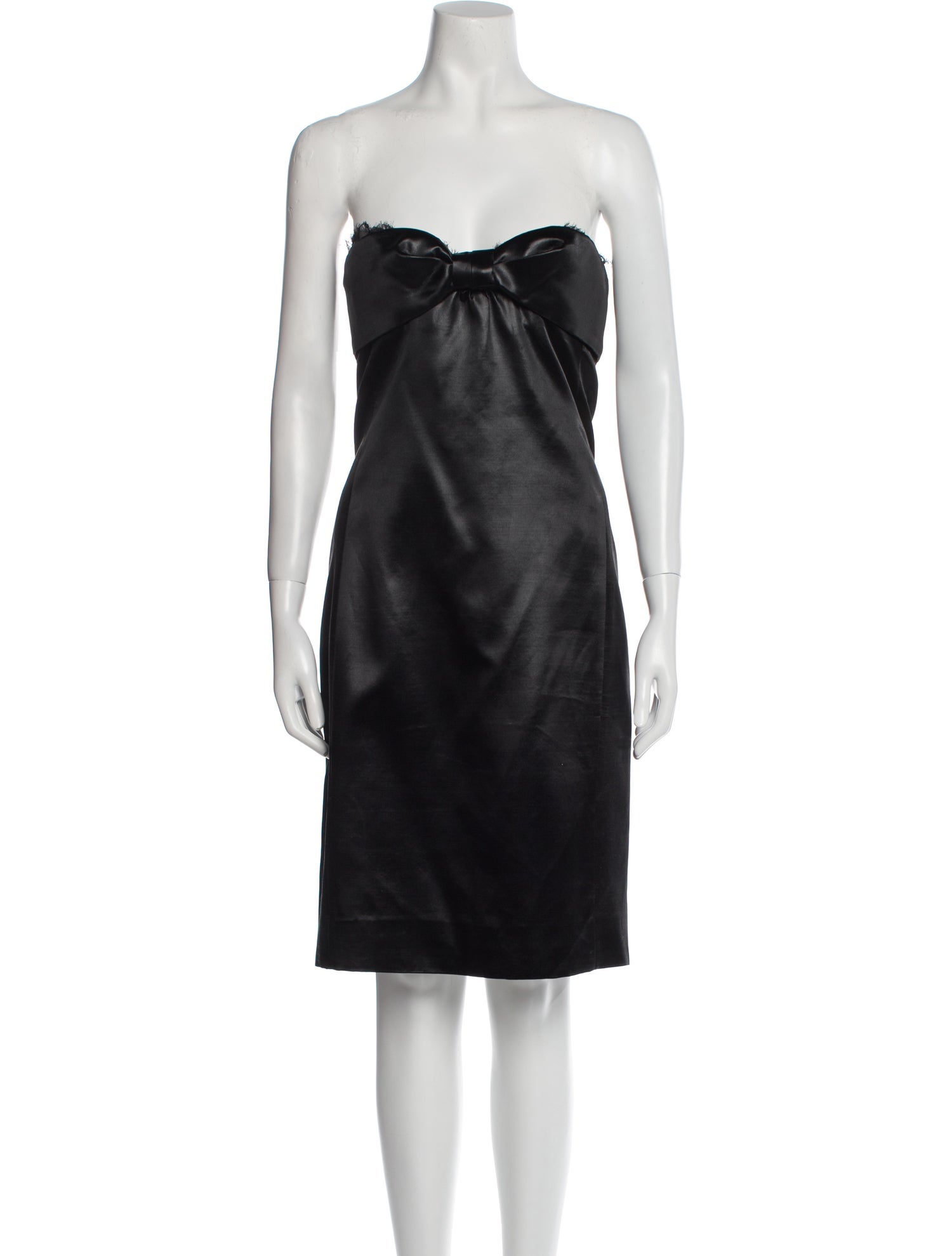 Saint Laurent Strapless Knee-Length Dress