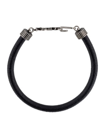 Saint Laurent YSL Closure Leather Cord Wrap Bracelet