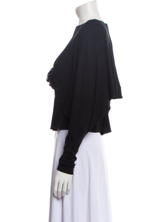 Saint Laurent Bateau Neckline Long Sleeve Sweatshirt