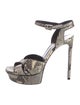 Saint Laurent Snakeskin Animal Print Sandals