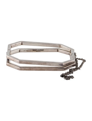 Saint Laurent Cuff Octagon Handcuff Bracelets M