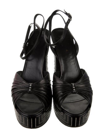 Saint Laurent Leather Studded Accents Sandals