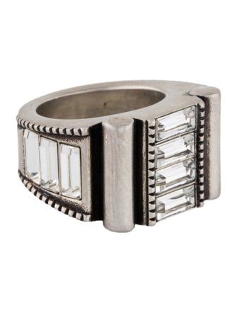 Saint Laurent Crystal Empire Cocktail Ring