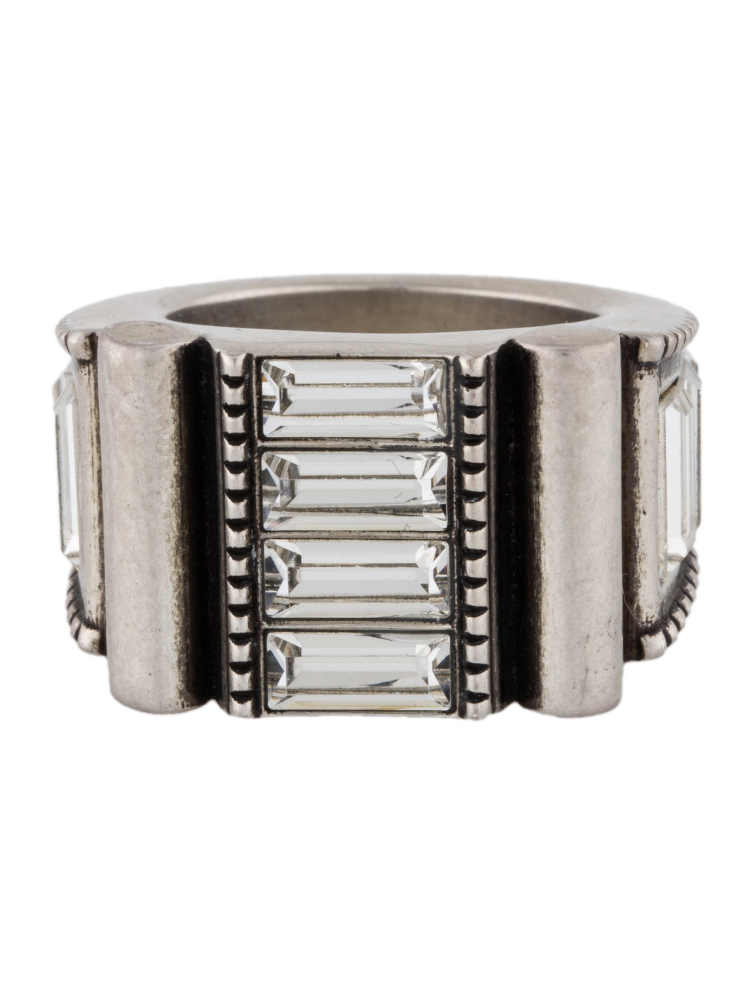 Saint Laurent Crystal Empire Cocktail Ring