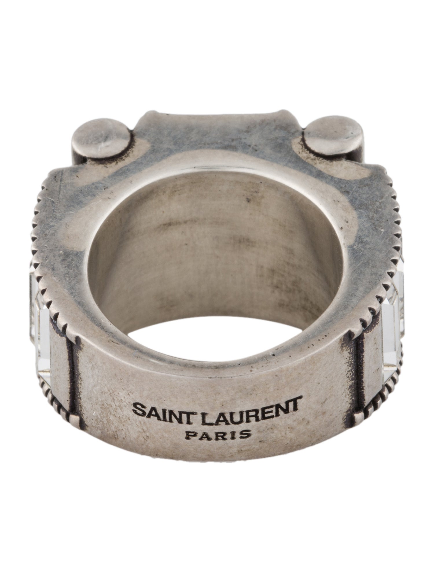 Saint Laurent Crystal Empire Cocktail Ring