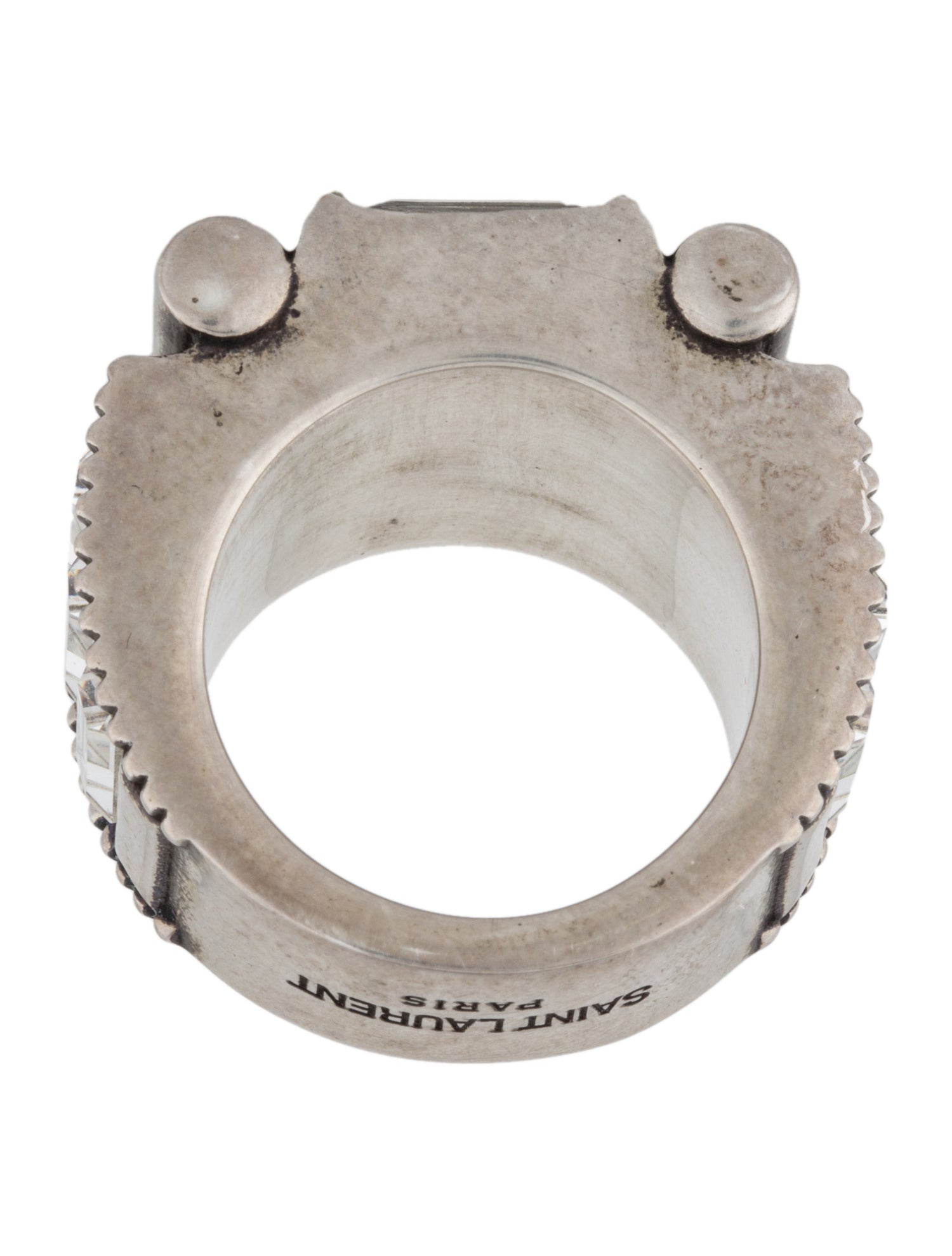 Saint Laurent Crystal Empire Cocktail Ring