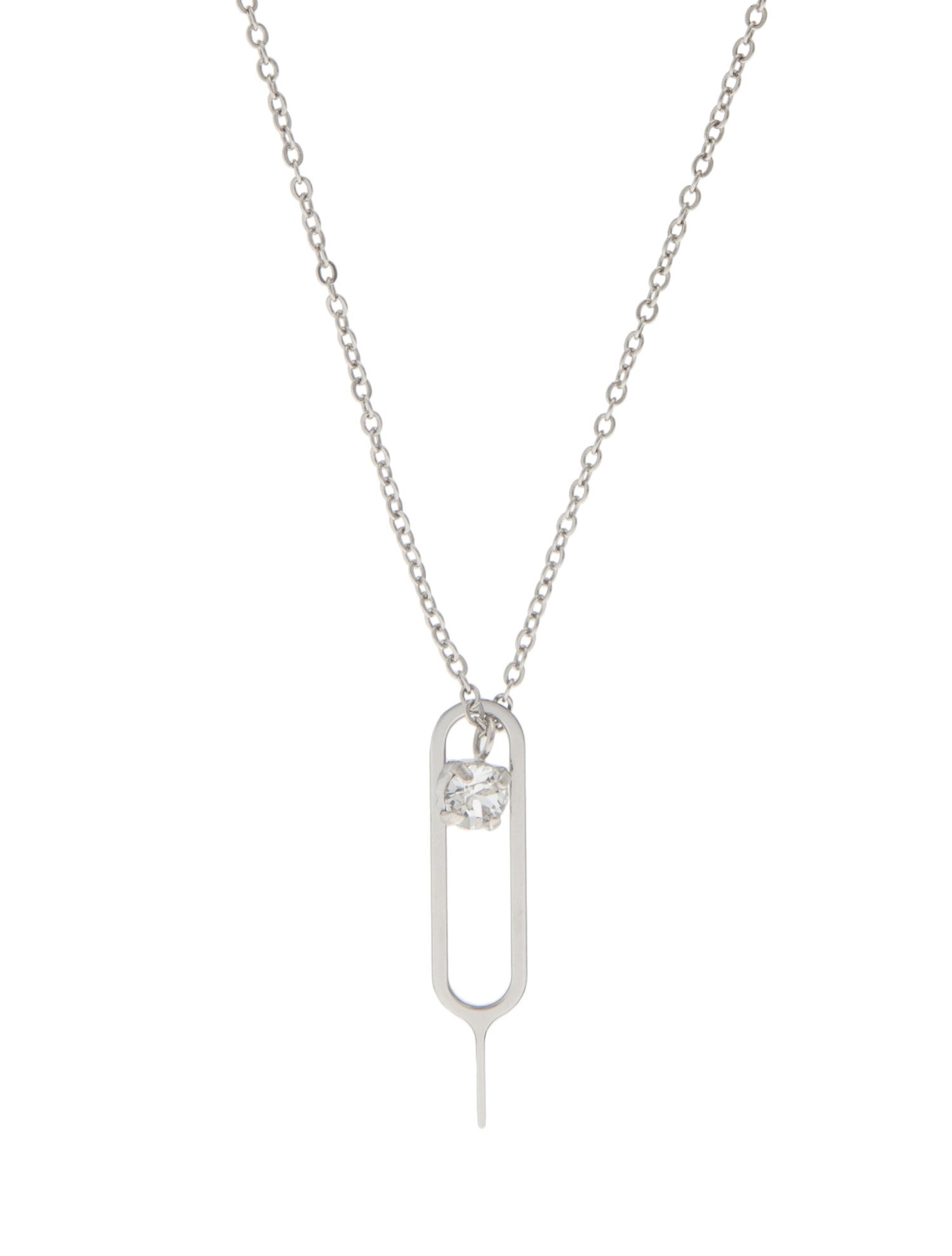 Saint Laurent Strass Sim Key Pendant Necklace
