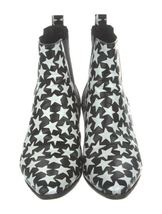 Saint Laurent Leather Printed Chelsea Boots