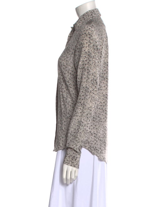 Saint Laurent Silk Printed Button-Up Top