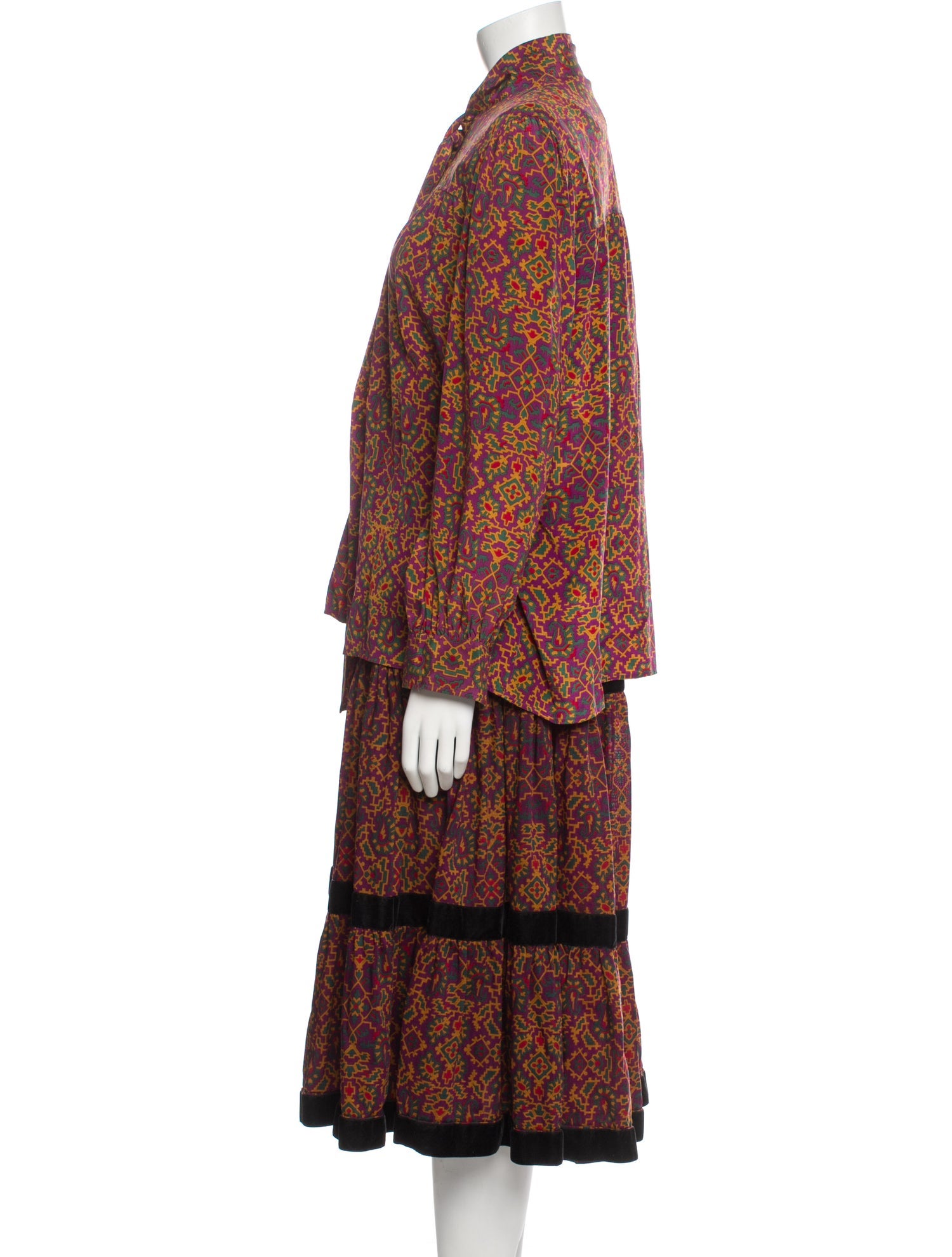 Yves Saint Laurent Rive Gauche Vintage Late 1970's - Early 1980's Skirt Set