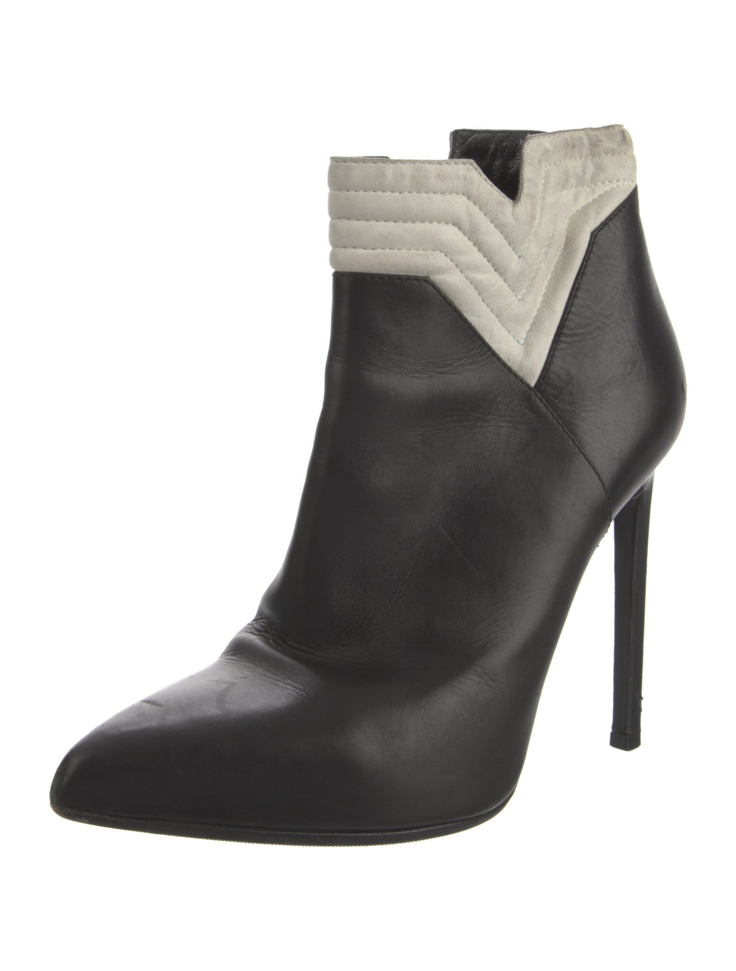 Saint Laurent Leather Colorblock Pattern Boots