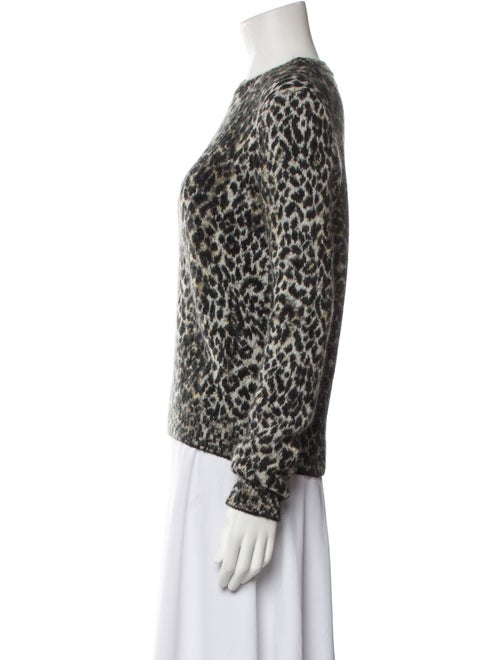 Saint Laurent Animal Print Crew Neck Sweater