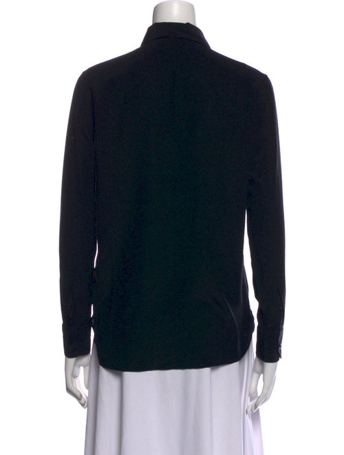 Saint Laurent Silk Long Sleeve Button-Up Top