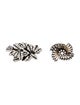 Saint Laurent Crystal Flower Pin Brooch Set