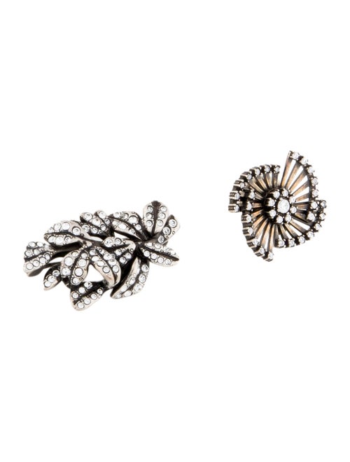 Saint Laurent Crystal Flower Pin Brooch Set