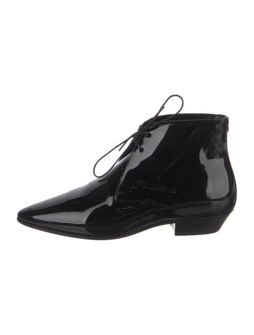 Saint Laurent Patent Leather Lace-Up Boots