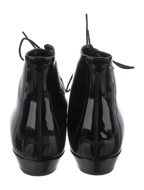 Saint Laurent Patent Leather Lace-Up Boots