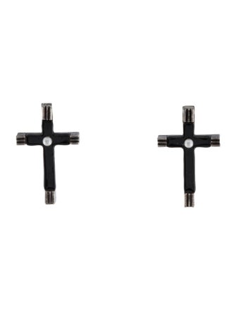 Saint Laurent Faux Pearl & Enamel Stud Earrings