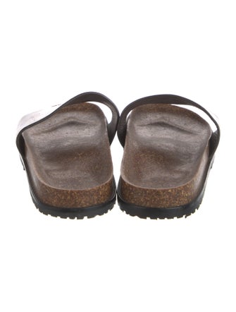 Saint Laurent Leather Embroidered Accent Slides