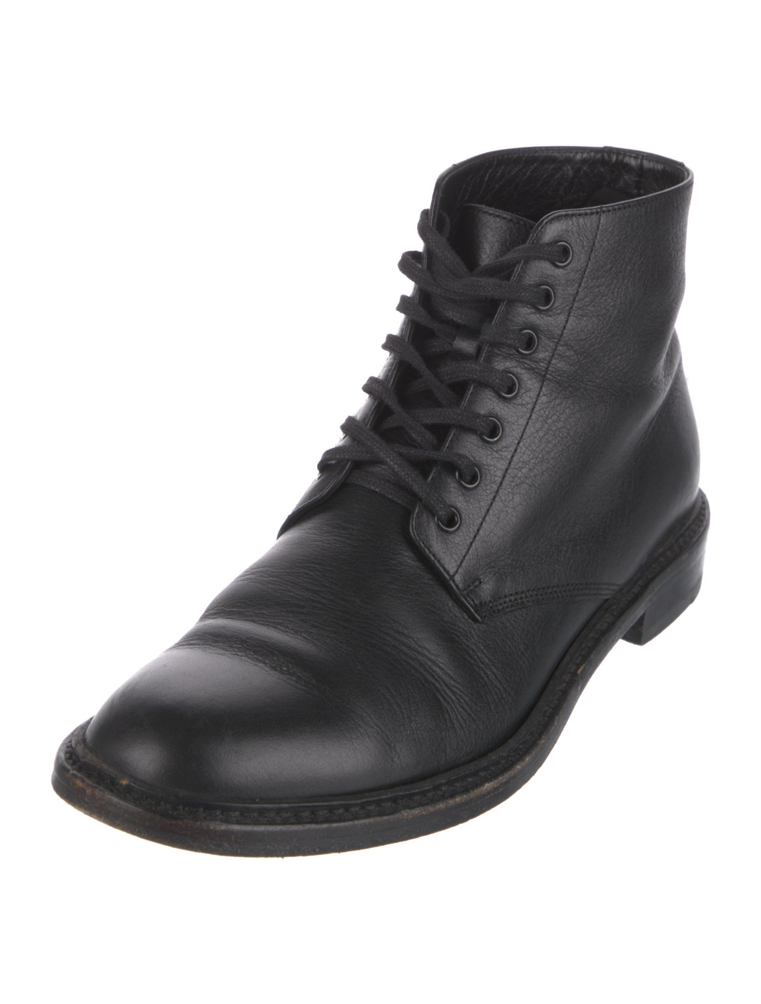 Saint Laurent Leather Combat Boots