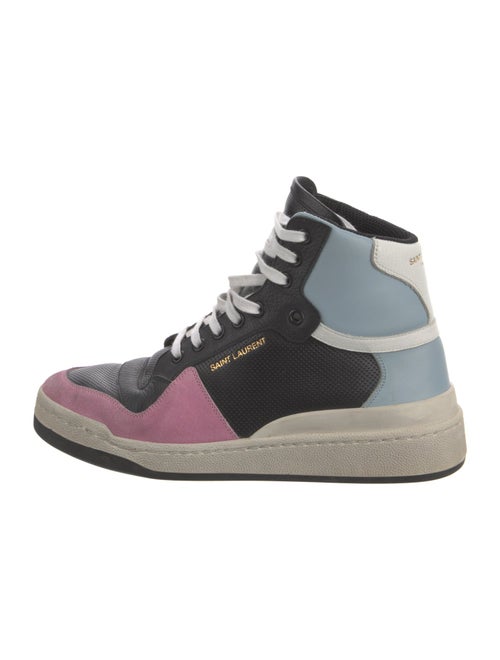 Saint Laurent Leather Colorblock Pattern Chunky Sneakers