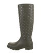 Saint Laurent Rubber Crystal Embellishments Rain Boots