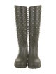 Saint Laurent Rubber Crystal Embellishments Rain Boots