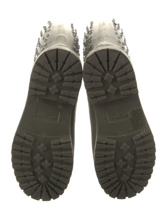 Saint Laurent Rubber Crystal Embellishments Rain Boots