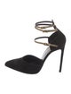 Saint Laurent Suede Leather Trim Embellishment D'Orsay Pumps