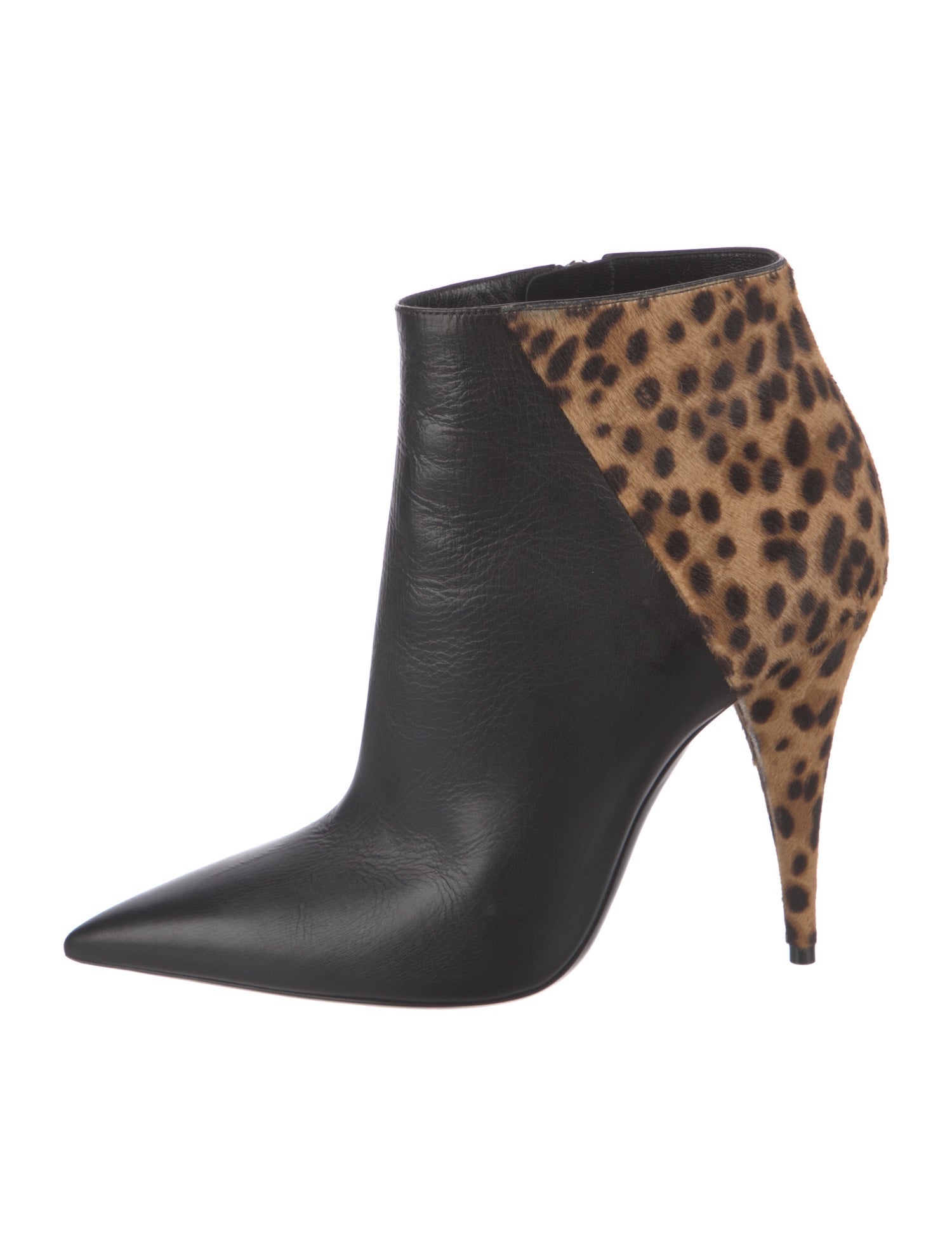 Saint Laurent Leather Animal Print Boots