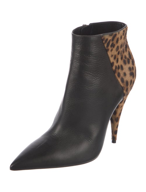 Saint Laurent Leather Animal Print Boots