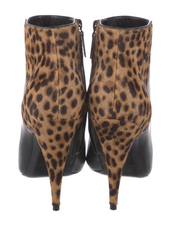 Saint Laurent Leather Animal Print Boots