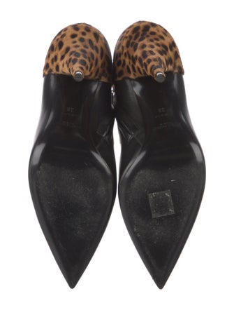 Saint Laurent Leather Animal Print Boots