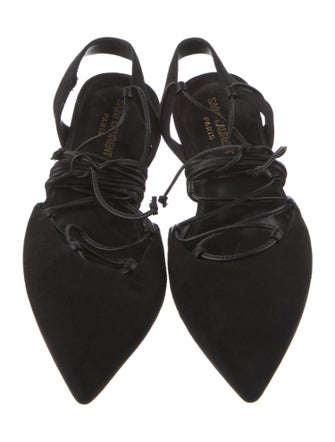 Saint Laurent Suede Slingback Flats