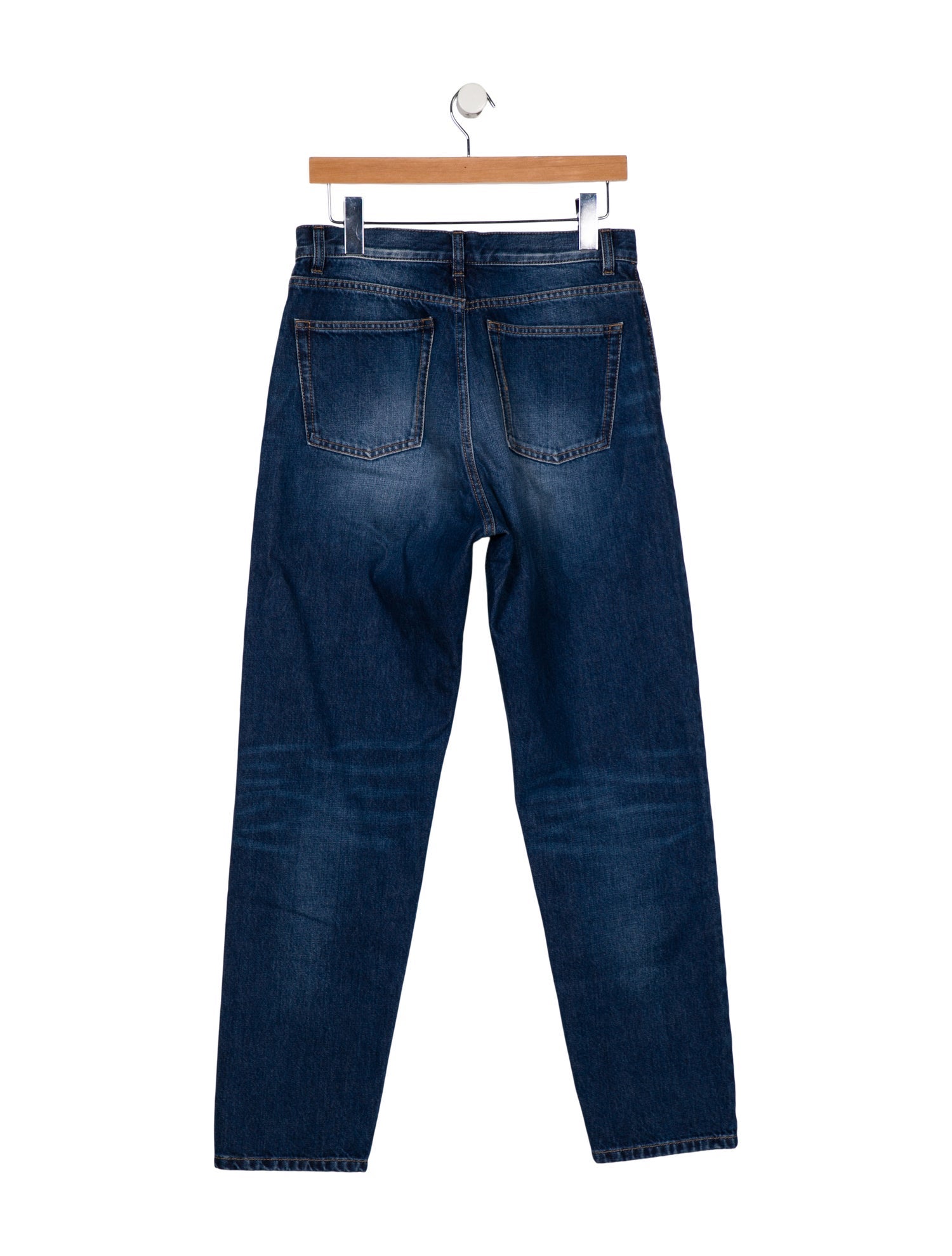 Saint Laurent High-Rise Straight Leg Jeans