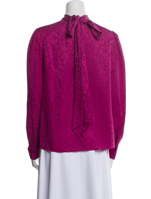 Saint Laurent Silk Mock Neck Blouse