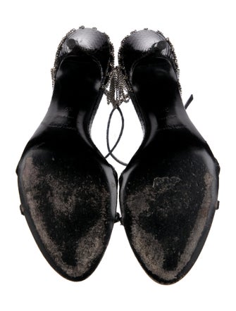 Saint Laurent Leather Chain-Link Accents Sandals