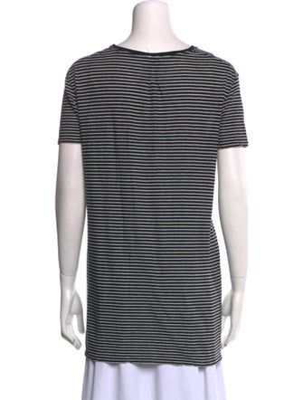 Saint Laurent Striped Scoop Neck T-Shirt